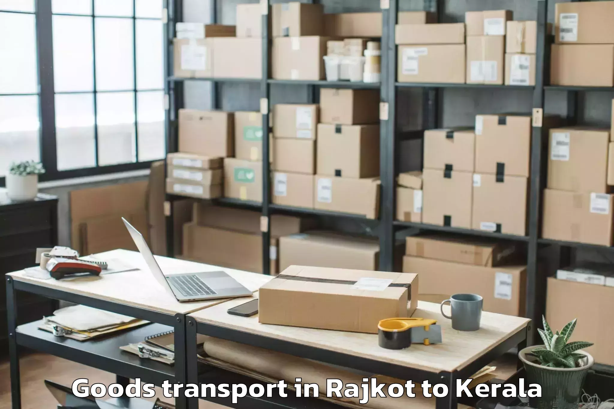 Hassle-Free Rajkot to Mall Of Travancore Goods Transport